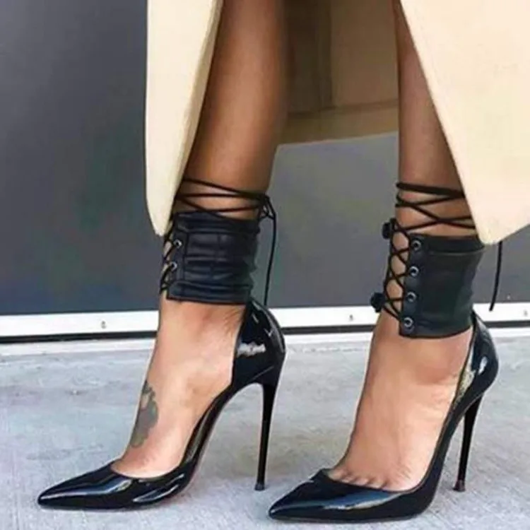 New Pointed Toe Sexy Banquet Pumps Summer Black Ankle Strap Stiletto Catwalk Fashion Ladies Street Style Size 34-45 High Heels
New Pointed Toe Sexy Banquet Pumps Summer Black Ankle Strap Stiletto Catwalk Fashion Ladies Street Style Size 34-45 High Heels