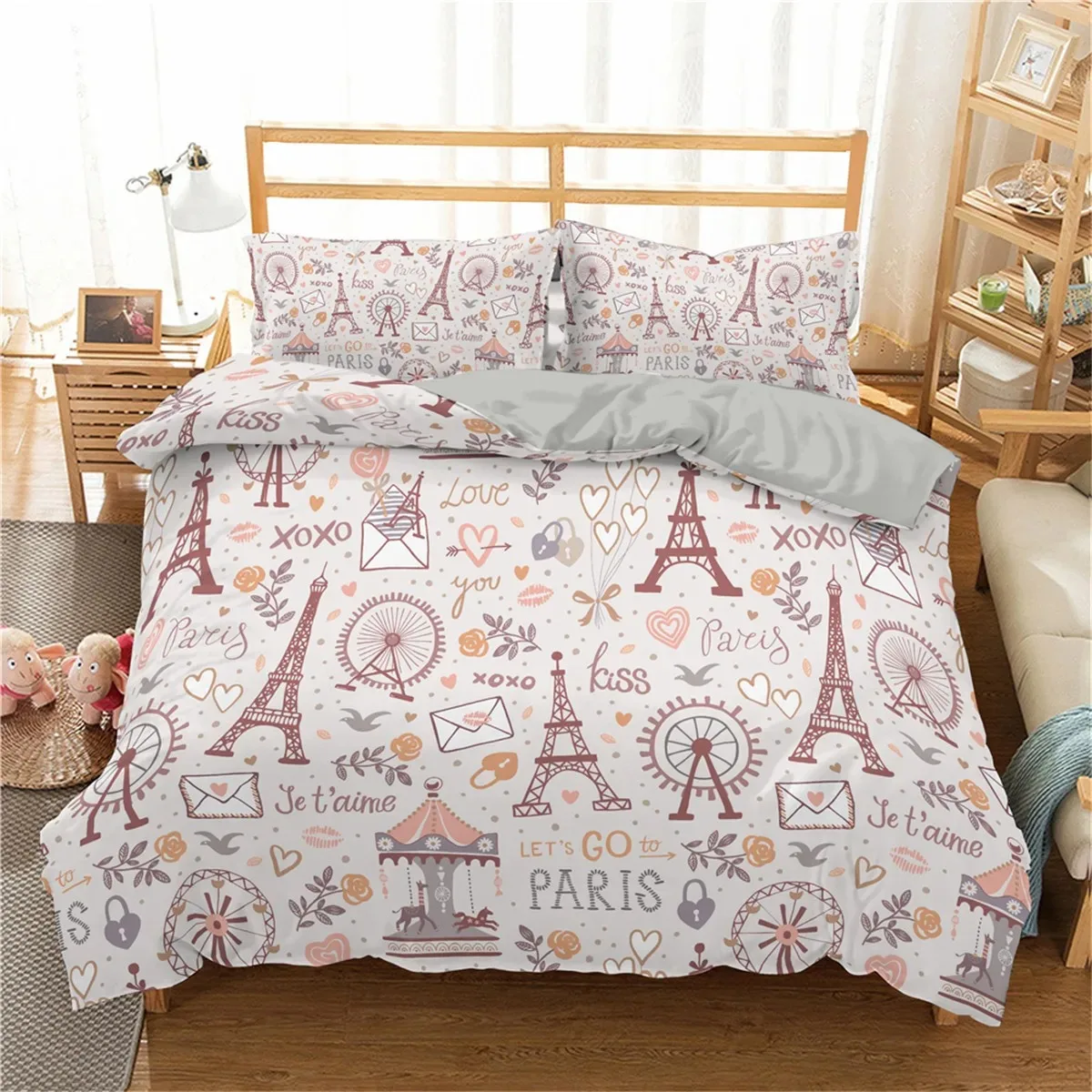 Eiffel Tower Duvet Cover Set King Paris Eiffel Tower Themed Bedding Set Polyester Cityscape Romantic Pink Love Heart Quilt Cover
Eiffel Tower Duvet Cover Set King Paris Eiffel Tower Themed Bedding Set Polyester Cityscape Romantic Pink Love Heart Quilt Cover