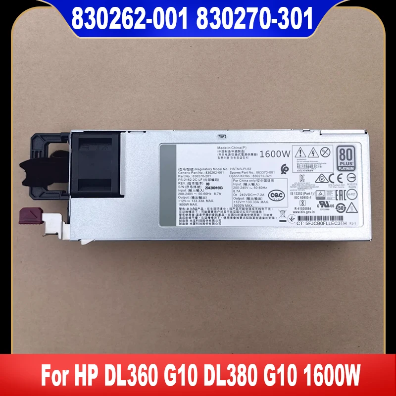 830270-301 830262-001 830272-B21 863373-001 Original For HP DL360 DL380 G10 1600W Power Supply HSTNS-PR62 High Quality
830270-301 830262-001 830272-B21 863373-001 Original For HP DL360 DL380 G10 1600W Power Supply HSTNS-PR62 High Quality