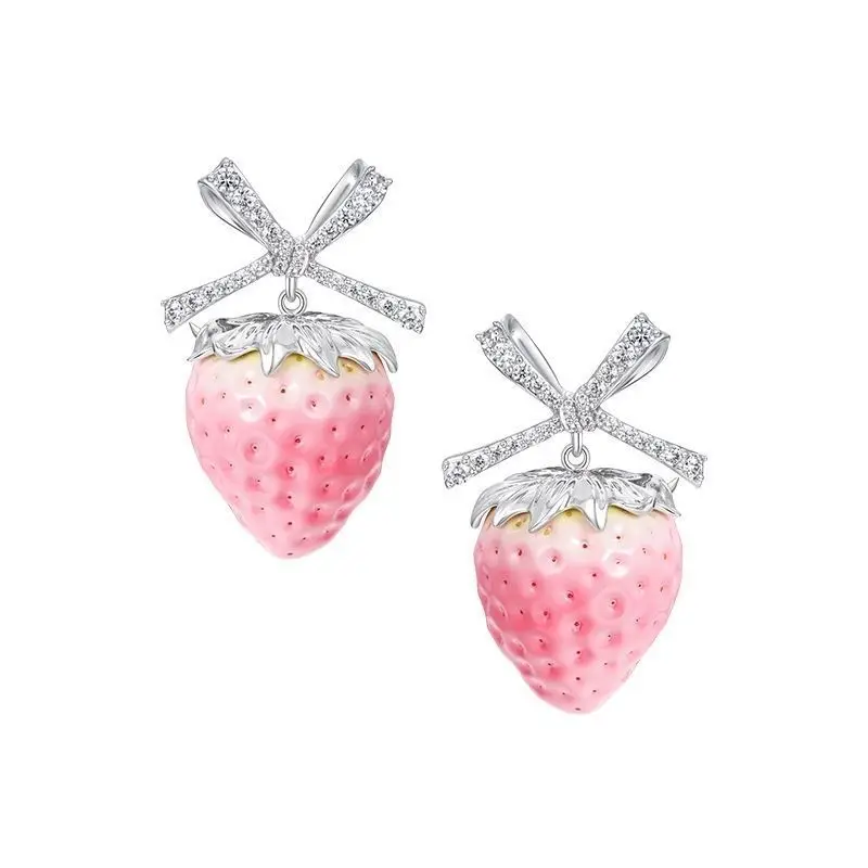 Strawberry Bow Earrings, Charming Berry Studs, Pink Fashion Jewelry For Party & Birthday Gift
Strawberry Bow Earrings, Charming Berry Studs, Pink Fashion Jewelry For Party & Birthday Gift