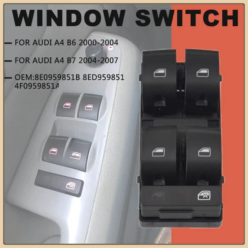 8ED959851 Для Audi A4 B6, B7 Электрический главный переключатель управления окном со стороны водителя 8E0959851B 8E0959851D 8E0 959 851 B/D 5PR
8ED959851 Для Audi A4 B6, B7 Электрический главный переключатель управления окном со стороны водителя 8E0959851B 8E0959851D 8E0 959 851 B/D 5PR