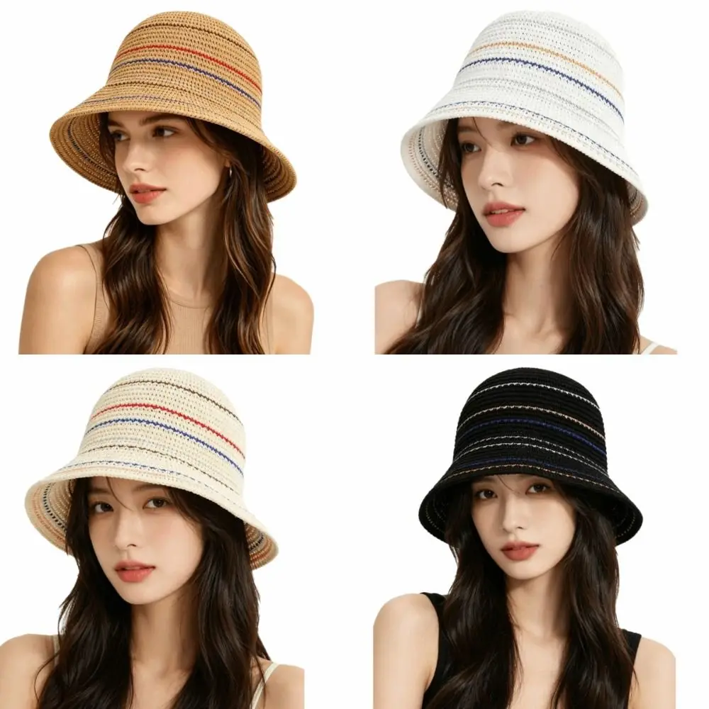 Color-Blocked Striped Knitted Hollow Fisherman Hat Handmade Knit Vintage Style Breathable Sun Hat Solid Color Anti-UV
Color-Blocked Striped Knitted Hollow Fisherman Hat Handmade Knit Vintage Style Breathable Sun Hat Solid Color Anti-UV