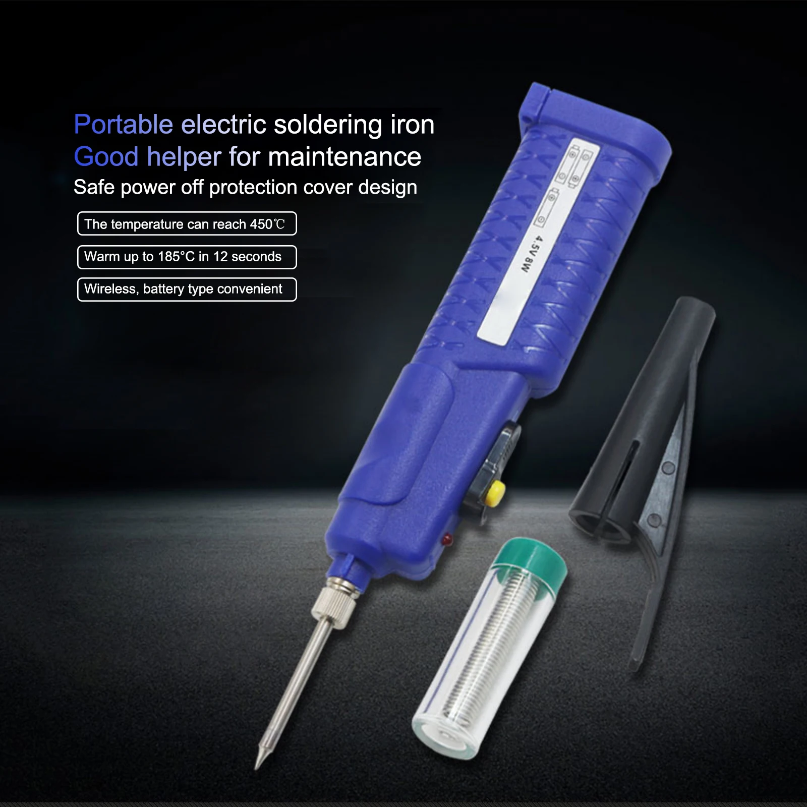 Electric Soldering Iron 4.5V 8W Wireless Soldering Iron Portable Soldering Pen Battery powered Welding Solder Tools
Electric Soldering Iron 4.5V 8W Wireless Soldering Iron Portable Soldering Pen Battery powered Welding Solder Tools