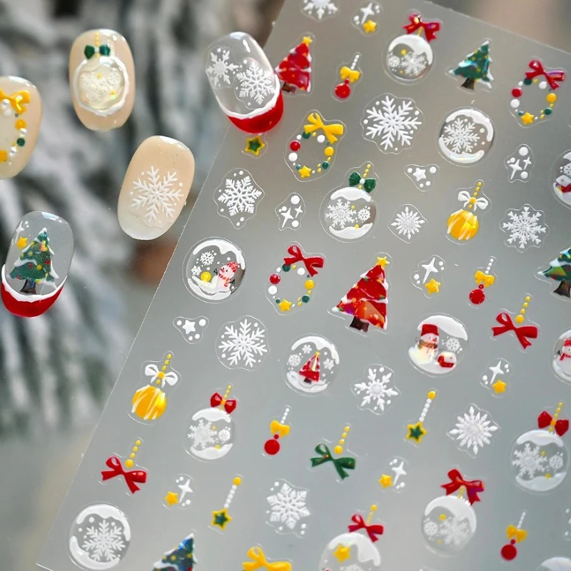 Bowknot Wreath Snowflake Snowman Snowball Christmas Tree Stars Cartoon 3D Jelly Nail Art Stickers Xmas Lovely Manicure Decals
Bowknot Wreath Snowflake Snowman Snowball Christmas Tree Stars Cartoon 3D Jelly Nail Art Stickers Xmas Lovely Manicure Decals