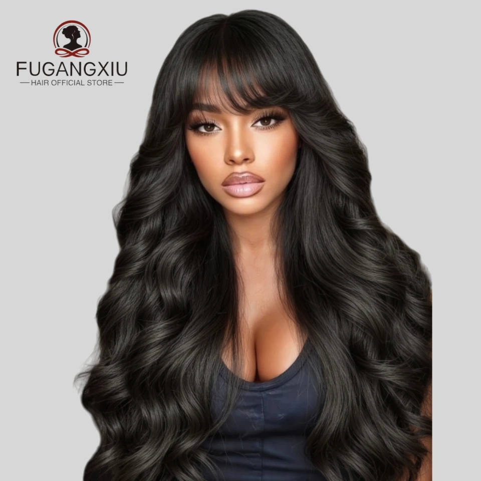 FUGANGXIU-12A Body Wave Human Hair Wigs With Bangs Full Machine Made Wigs For Women Remy Body Wave Wig With Bangs Natural Color
FUGANGXIU-12A Body Wave Human Hair Wigs With Bangs Full Machine Made Wigs For Women Remy Body Wave Wig With Bangs Natural Color