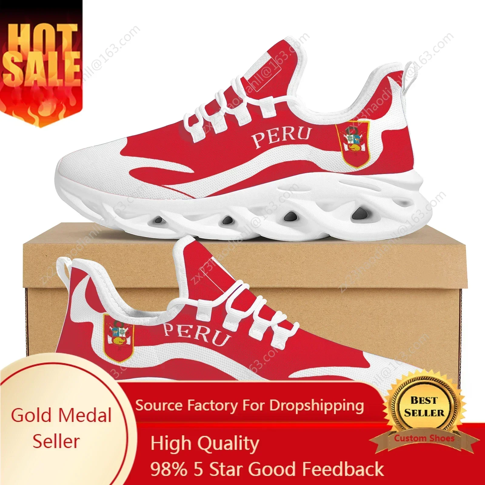 Peru Flag Printing Comfortable Flat Shoes Lightweight Non-slip Outdoor Sneakers High Quality Street Trend Mesh Running Shoes
Peru Flag Printing Comfortable Flat Shoes Lightweight Non-slip Outdoor Sneakers High Quality Street Trend Mesh Running Shoes