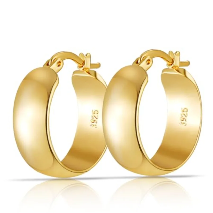 8mm Thick 925 Sterling Silver Hoops Earrings for Women 14K Real Gold Large Hoop Earrings Hypoallergenic and Lightweight Big Hoo
8mm Thick 925 Sterling Silver Hoops Earrings for Women 14K Real Gold Large Hoop Earrings Hypoallergenic and Lightweight Big Hoo