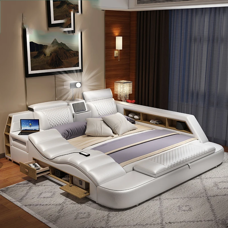 Home Designer European Double Bed Luxury Nordic Modern Massage Queen Bed Multifunctional Letto Multifunzione Bedroom Furniture
Home Designer European Double Bed Luxury Nordic Modern Massage Queen Bed Multifunctional Letto Multifunzione Bedroom Furniture