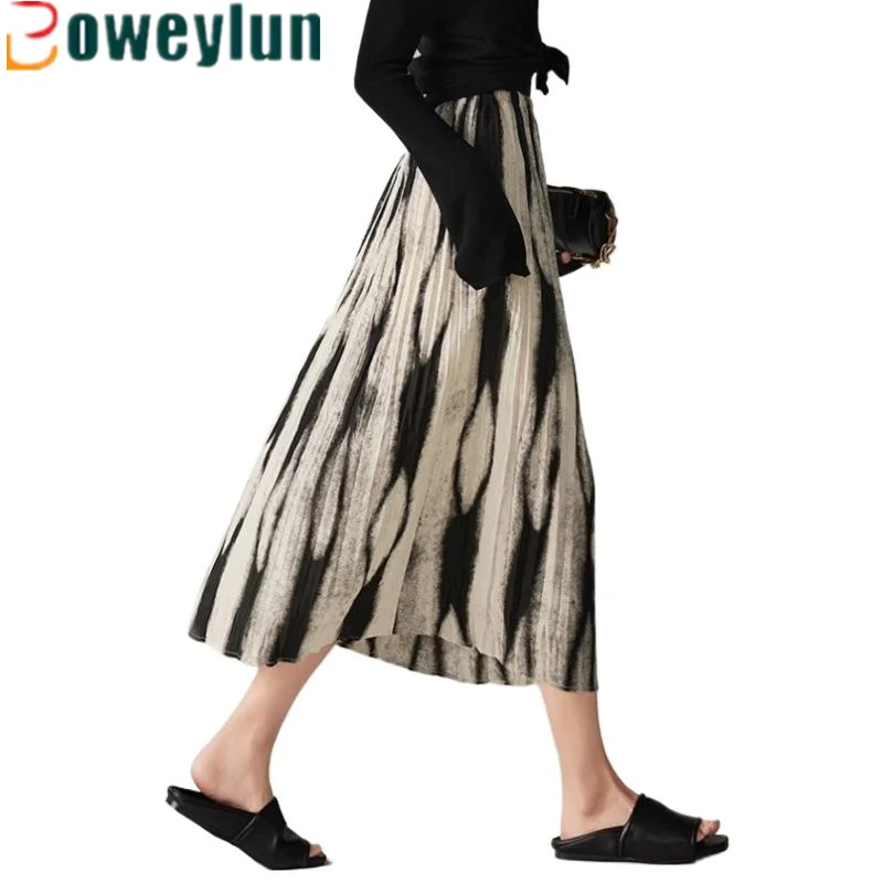Boweylun Pleated Printed A-line Half-body Dress Female Summer Quicksand Halo Dye Elastic Waist High-waisted Short Skirt Women
Boweylun Pleated Printed A-line Half-body Dress Female Summer Quicksand Halo Dye Elastic Waist High-waisted Short Skirt Women