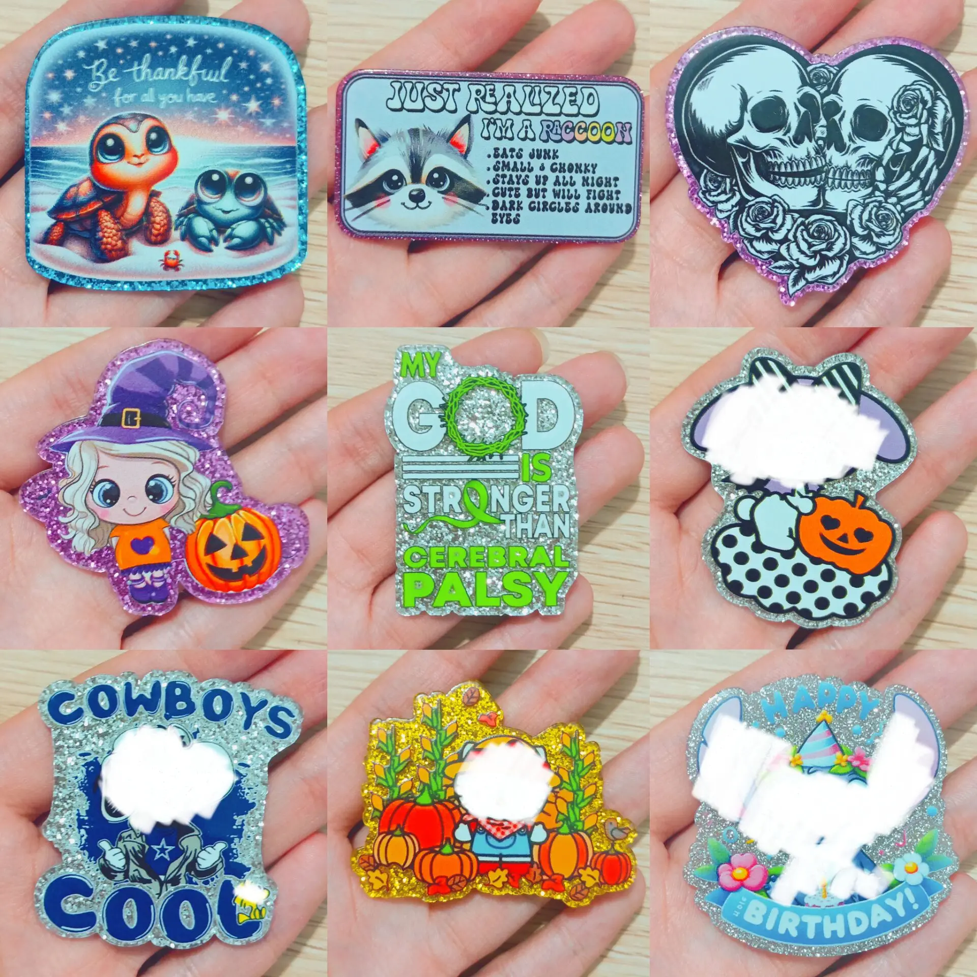 100 PCS Glitter Acrylic Turtle Raccoon Skull Charms Dog Cat Witch Pumpkin Pendants Fit DIY ID Card Badge Holder Making Gifts
100 PCS Glitter Acrylic Turtle Raccoon Skull Charms Dog Cat Witch Pumpkin Pendants Fit DIY ID Card Badge Holder Making Gifts