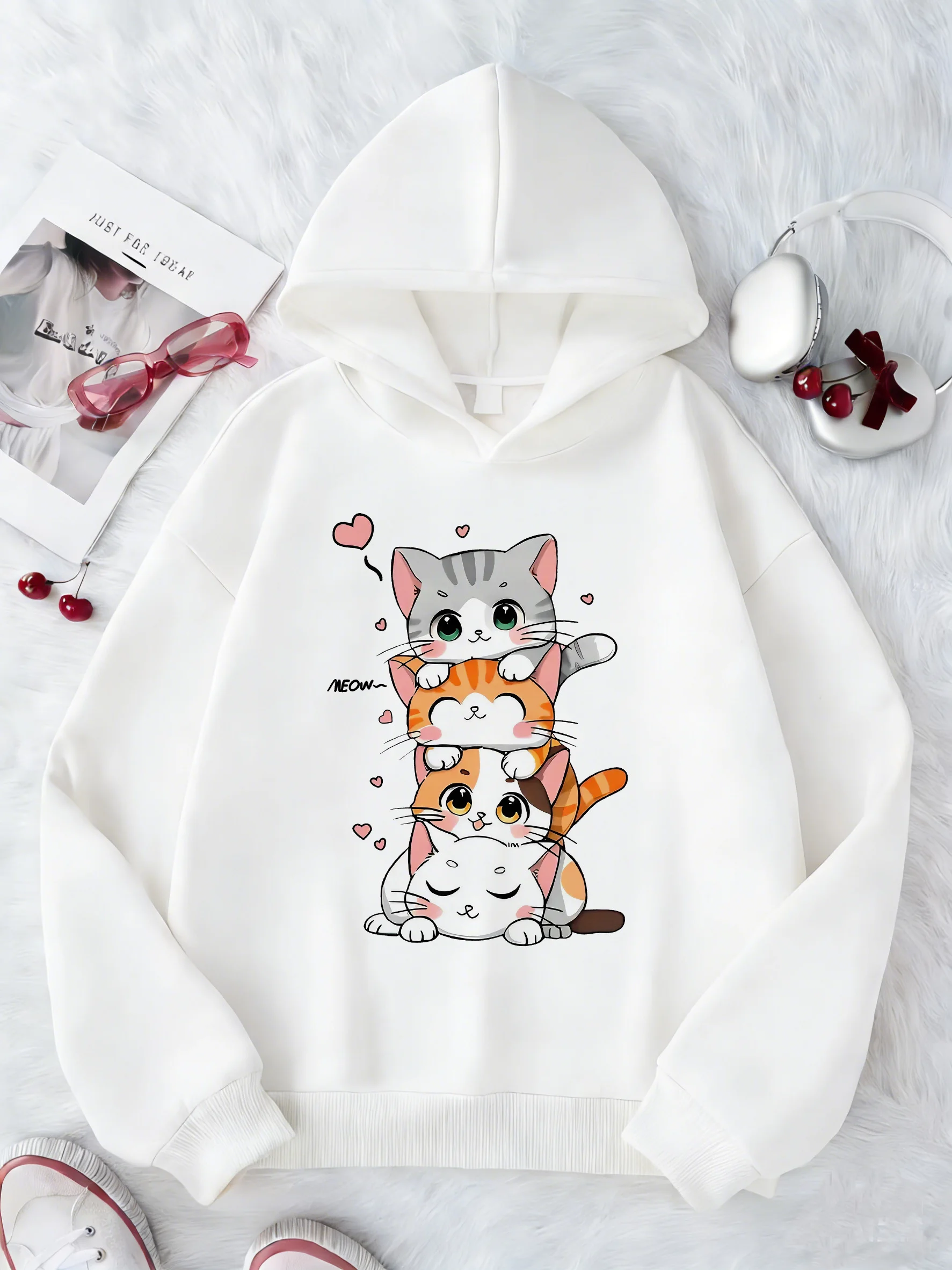 Детская толстовка с милым кошачьим принтом, с длинными рукавами, с мультяшными животными, для мальчиков и девочек, в стиле Y2K, с кавайным котенком
Детская толстовка с милым кошачьим принтом, с длинными рукавами, с мультяшными животными, для мальчиков и девочек, в стиле Y2K, с кавайным котенком