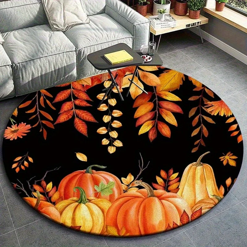 Autumn Pumpkin Leaves Rug Round Flannel Mat Fall Harvest Season Decor Living Room Bedroom Floor Carpet Warm Orange Tones
Autumn Pumpkin Leaves Rug Round Flannel Mat Fall Harvest Season Decor Living Room Bedroom Floor Carpet Warm Orange Tones