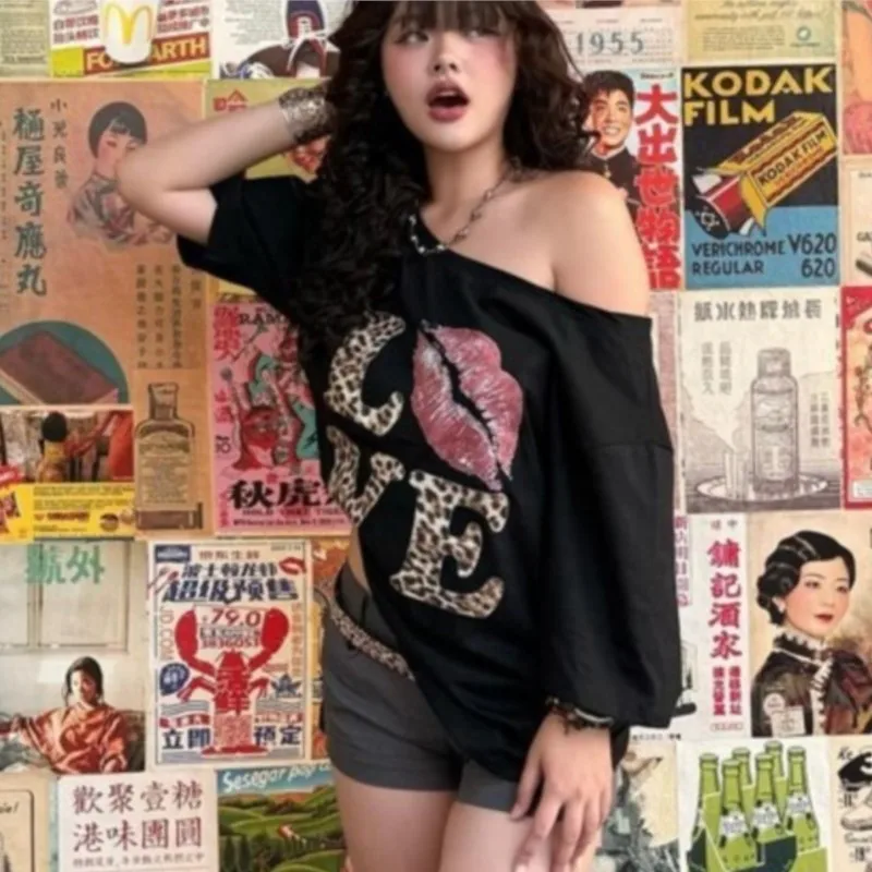 Y2k Укороченный топ с леопардовым принтом LOVE Spicy Girl Love Style Trend Милый 90-х годов с коротким рукавом и принтом 2000-х годов Готический панк с коротким рукавом Slim Fit
Y2k Укороченный топ с леопардовым принтом LOVE Spicy Girl Love Style Trend Милый 90-х годов с коротким рукавом и принтом 2000-х годов Готический панк с коротким рукавом Slim Fit