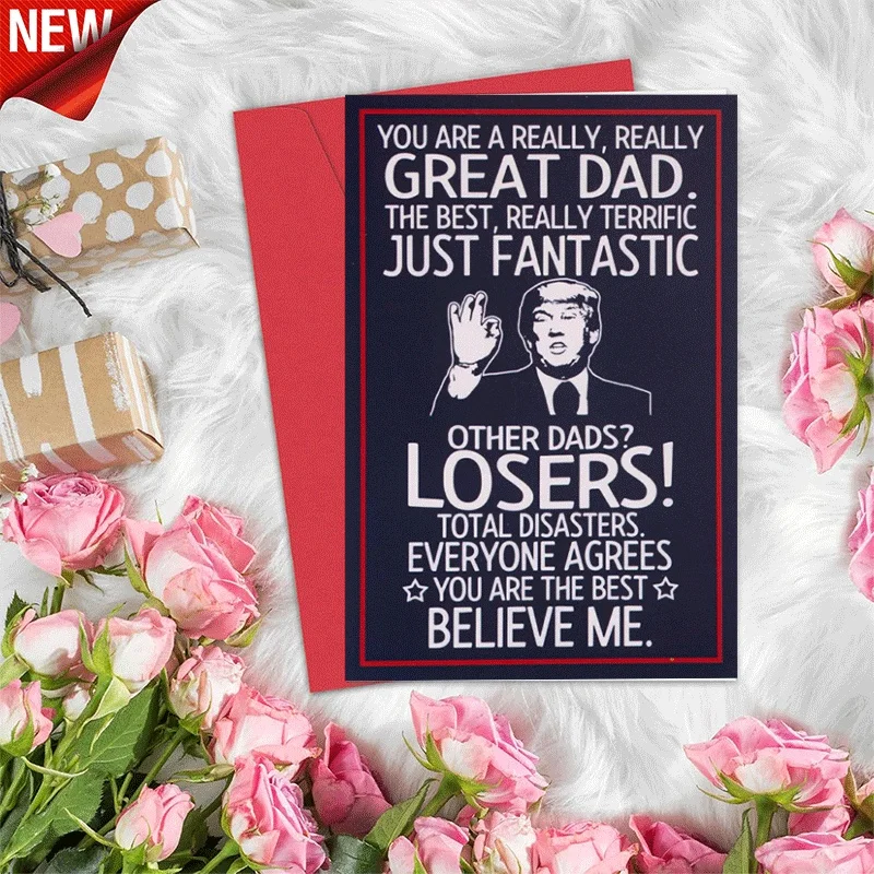 Funny Trump Father's Day Card, Great Dad Greeting Card, Hilarious Best Dad Card for Father's Day Gift
Funny Trump Father's Day Card, Great Dad Greeting Card, Hilarious Best Dad Card for Father's Day Gift
