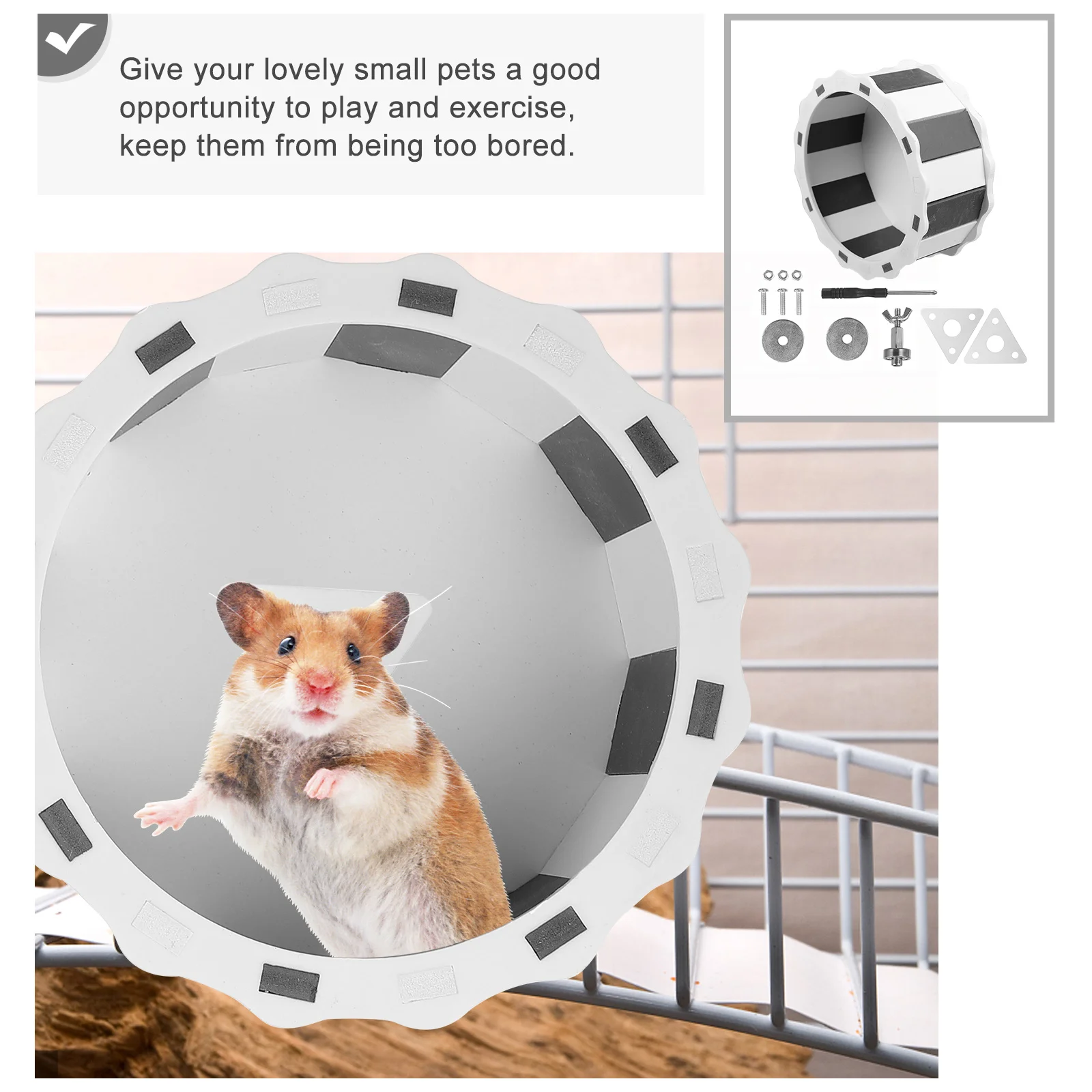 Small Pet Quiet Running Wheel Hamster Exercise Cage Accessory Tool for Hamster Gerbil Mouse Agility Training
Small Pet Quiet Running Wheel Hamster Exercise Cage Accessory Tool for Hamster Gerbil Mouse Agility Training