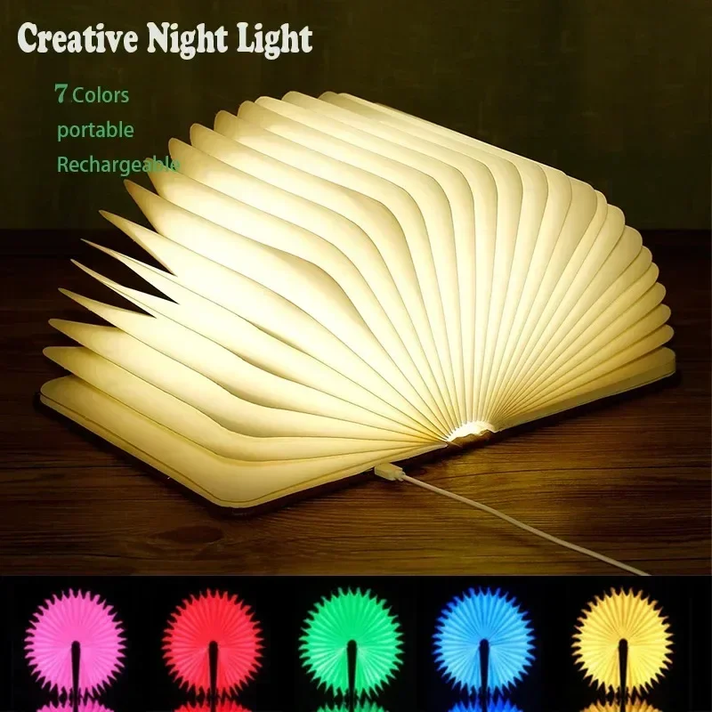 Creative 3D Folding LED Night Light RGB Color USB Recharge Wooden Book Lights Decor Bedroom Table Lamp for Kid Brithday Gift Hot
Creative 3D Folding LED Night Light RGB Color USB Recharge Wooden Book Lights Decor Bedroom Table Lamp for Kid Brithday Gift Hot