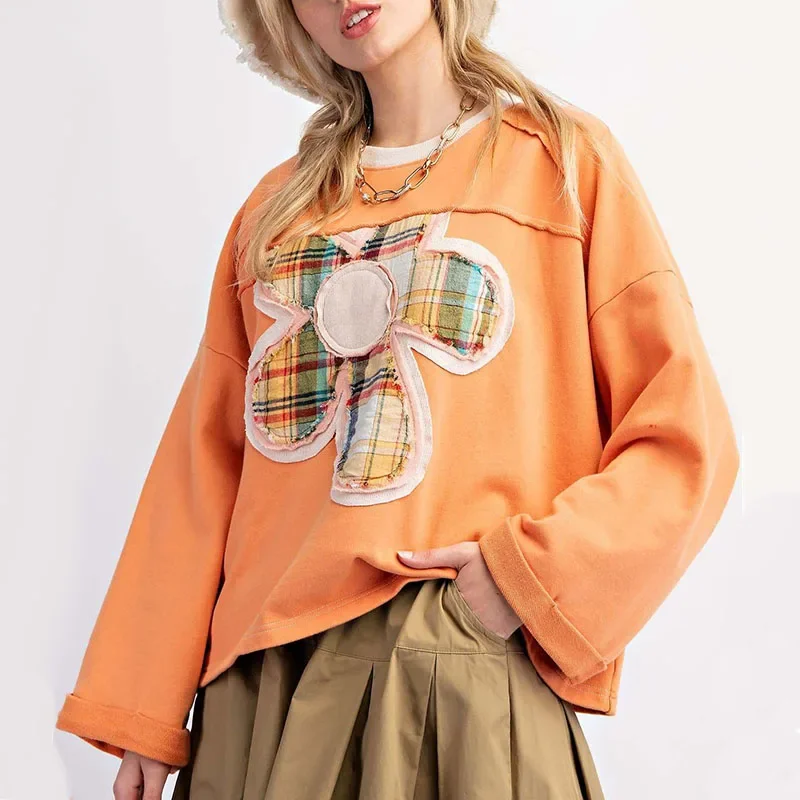 Women Sweatshirts Autumn Winter Floral Patch Tops Female Long Sleeve O-Neck Hoodies Fashion Streetwear Casual Loose Pullovers
Women Sweatshirts Autumn Winter Floral Patch Tops Female Long Sleeve O-Neck Hoodies Fashion Streetwear Casual Loose Pullovers