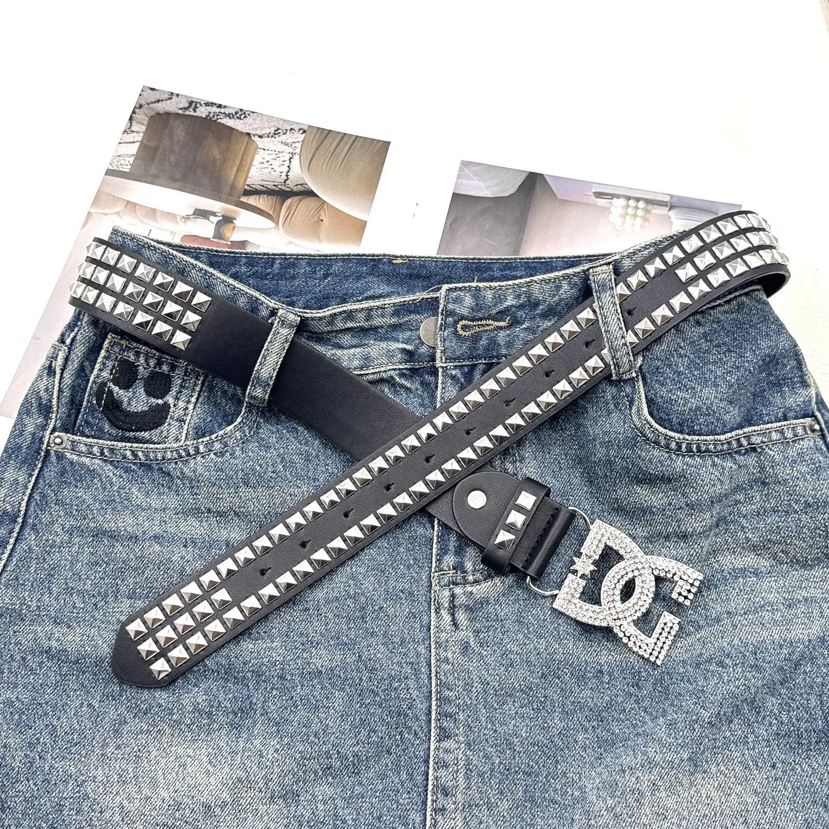 120cm Y2K Luxury Hot Girl Womens Rhinestone Belt Unique Punk Fashion Rivet Leather Versatile Embedded Decorative Belt
120cm Y2K Luxury Hot Girl Womens Rhinestone Belt Unique Punk Fashion Rivet Leather Versatile Embedded Decorative Belt