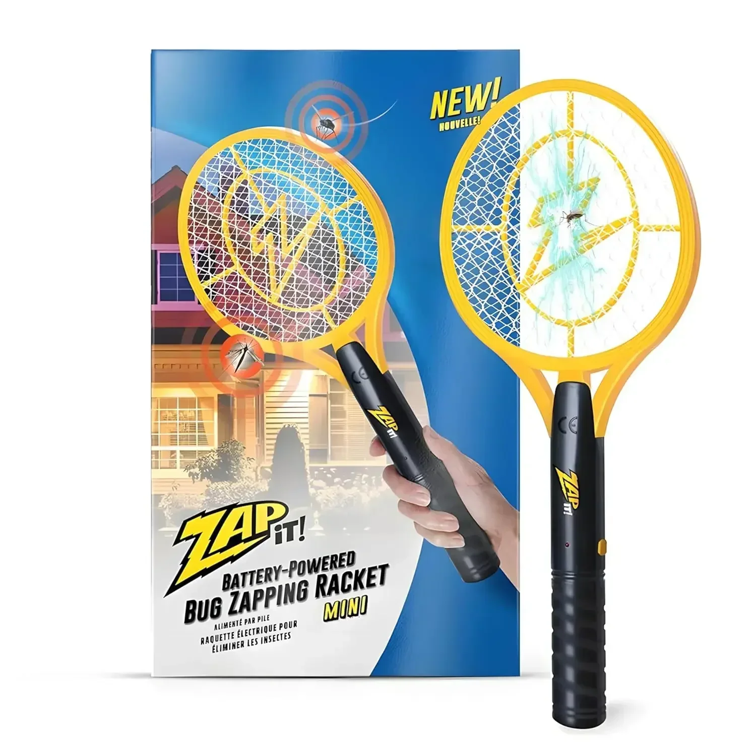 Electric Fly Swatter Racket - 3,500 Volt Bug Zapper Racket - Battery-Powered Fly Zapper and Mosquito Racquet Zappers with
Electric Fly Swatter Racket - 3,500 Volt Bug Zapper Racket - Battery-Powered Fly Zapper and Mosquito Racquet Zappers with