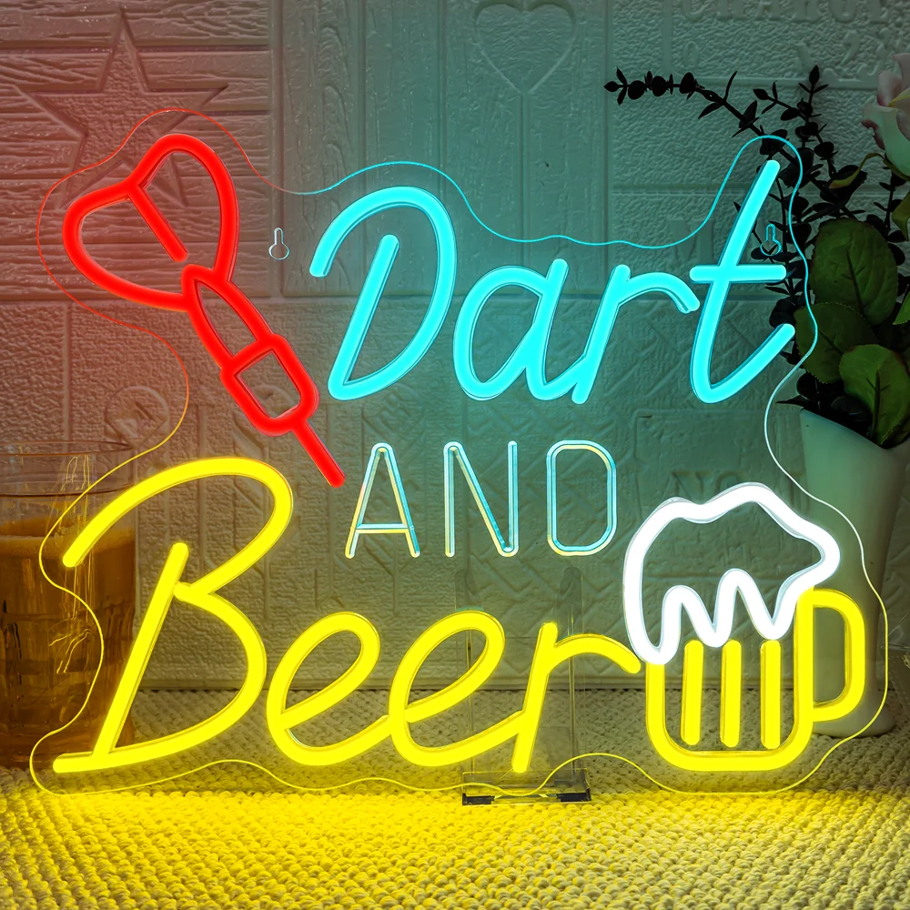 Dart and Beer Neon Sign Fun Bar Wall Light with Dartboard and Beer Mug Design LED Decor for Game Room Pub or Man Cave
Dart and Beer Neon Sign Fun Bar Wall Light with Dartboard and Beer Mug Design LED Decor for Game Room Pub or Man Cave