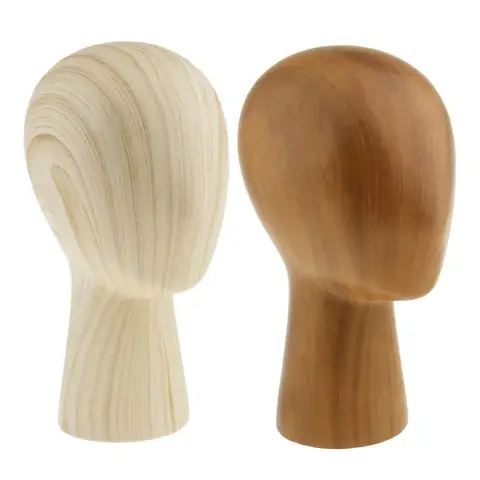 Wood Grain Mannequin Manikin Dummy Head Model Hair Wigs Cap Hat Display Holder Stand For Hat Wig Display Holder