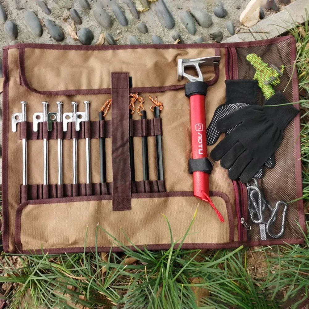 Camping Gear 62*44CM Camping Accessories 20 Slots For Stakes Comprehensive Camping Kit Double-Layer Construction
Camping Gear 62*44CM Camping Accessories 20 Slots For Stakes Comprehensive Camping Kit Double-Layer Construction