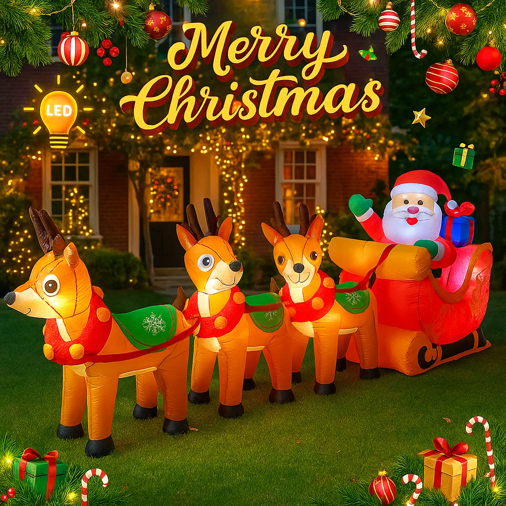 3,1 м/10 футов Санта-Клаус с оленьими санами, рождественские украшения, домашние надувные игрушки со светодиодной подсветкой, двор, рождественская вечеринка, декор своими руками
3,1 м/10 футов Санта-Клаус с оленьими санами, рождественские украшения, домашние надувные игрушки со светодиодной подсветкой, двор, рождественская вечеринка, декор своими руками