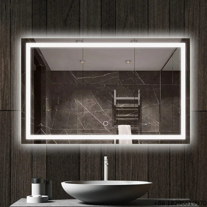 LED Touch Screen Smart Bathroom Mirror Anti-Fog Dimmable Rectangle Vanity Mirror for Hotel
LED Touch Screen Smart Bathroom Mirror Anti-Fog Dimmable Rectangle Vanity Mirror for Hotel