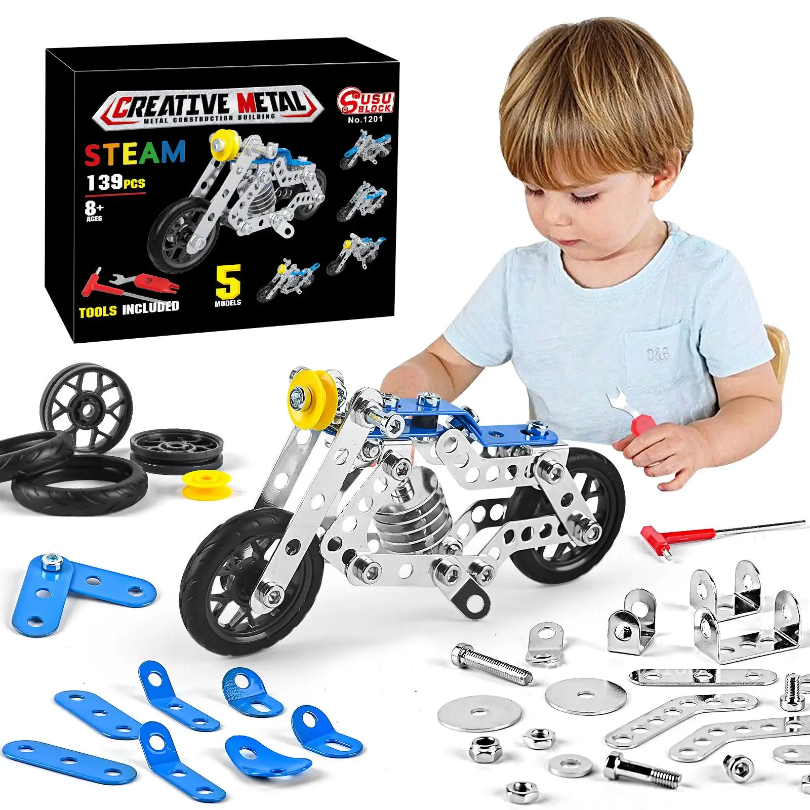 Children's Metal Assembled Motorcycle Building Blocks Toy 3D Street Mechanical Model Screw Nut Assembly Color Box Packaging
Children's Metal Assembled Motorcycle Building Blocks Toy 3D Street Mechanical Model Screw Nut Assembly Color Box Packaging