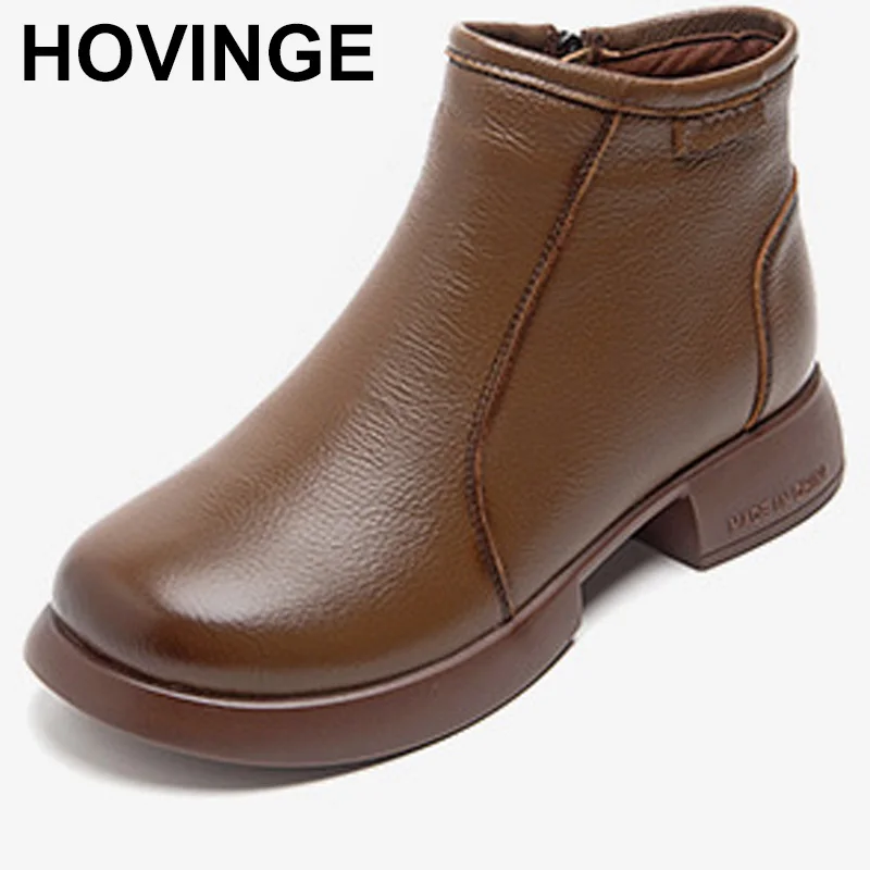 Women's Cowhide Boots Autumn Winter New Thick Sole Plush Insulation Short Boots Women Fashion Retro Walking Casual Shoes Travel
Women's Cowhide Boots Autumn Winter New Thick Sole Plush Insulation Short Boots Women Fashion Retro Walking Casual Shoes Travel
