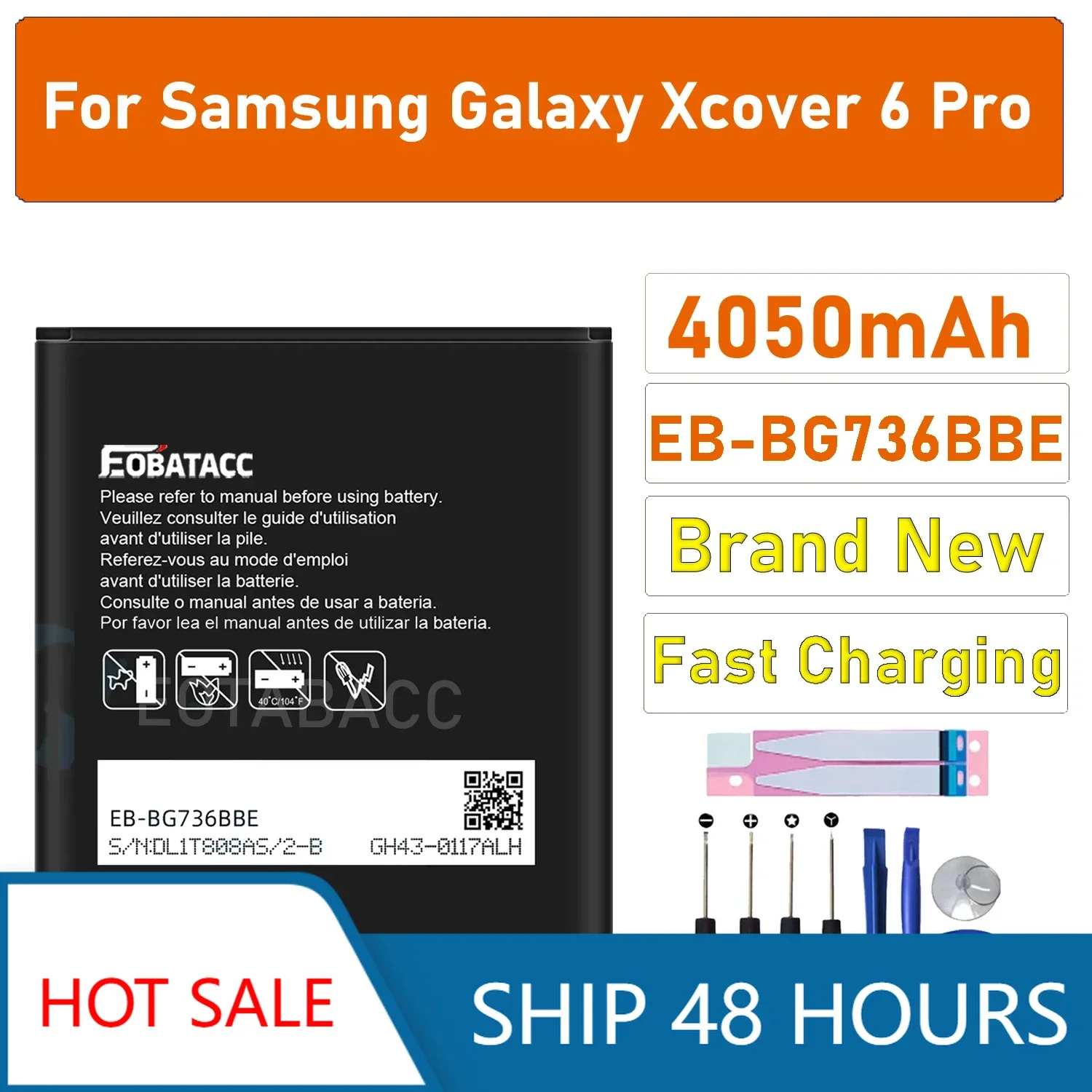 High capacity Battery EB-BG736BBE For SAMSUNG Galaxy Xcover 6 Pro sm-bg736b Battery Battery + Free Tools
High capacity Battery EB-BG736BBE For SAMSUNG Galaxy Xcover 6 Pro sm-bg736b Battery Battery + Free Tools
