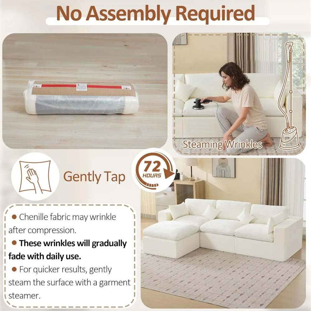 115''Cloud Boneless Sectional Couch, Modular Sectional Sofa Deep Seat with Ottoman, Oversized Upholstered, Customized
115''Cloud Boneless Sectional Couch, Modular Sectional Sofa Deep Seat with Ottoman, Oversized Upholstered, Customized