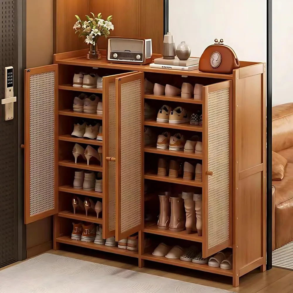 Bamboo Shoe Storage Cabinet with Doors, 8 Tier Freestanding Shoe Cabinet Sneakers Shoe Rack Shelf for 36-40 Pairs, Entryway
Bamboo Shoe Storage Cabinet with Doors, 8 Tier Freestanding Shoe Cabinet Sneakers Shoe Rack Shelf for 36-40 Pairs, Entryway