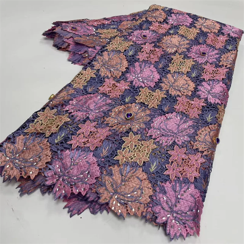 African Guipure Cord Lace Fabric 2026 High Quality Stones Nigerian Water Soluble Lace Fabrics 5 Yards For Wedding Dresses Party
African Guipure Cord Lace Fabric 2026 High Quality Stones Nigerian Water Soluble Lace Fabrics 5 Yards For Wedding Dresses Party