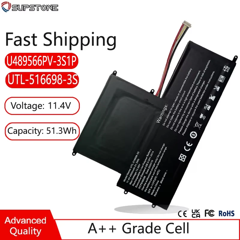 New UTL-516698-3S U489566PV-3S1P Lpaotp Battery For EVOO EVC156-2 EVC156-1BK EVC156-2BK 485490P-3S1P JNB11 X5-16265 SU37-X516512
New UTL-516698-3S U489566PV-3S1P Lpaotp Battery For EVOO EVC156-2 EVC156-1BK EVC156-2BK 485490P-3S1P JNB11 X5-16265 SU37-X516512