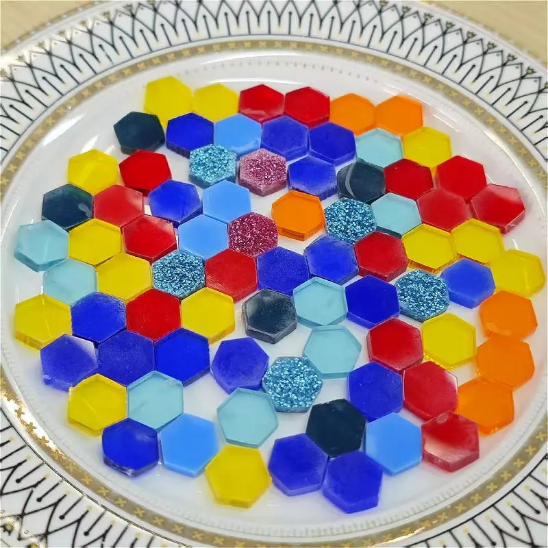 Around 107pcs Soft Acrylic Mosaic Tiles Hexagon Mix Colorful Tiles DIY Mosaic Making for Craft Arts Accessories 97 
Around 107pcs Soft Acrylic Mosaic Tiles Hexagon Mix Colorful Tiles DIY Mosaic Making for Craft Arts Accessories 97