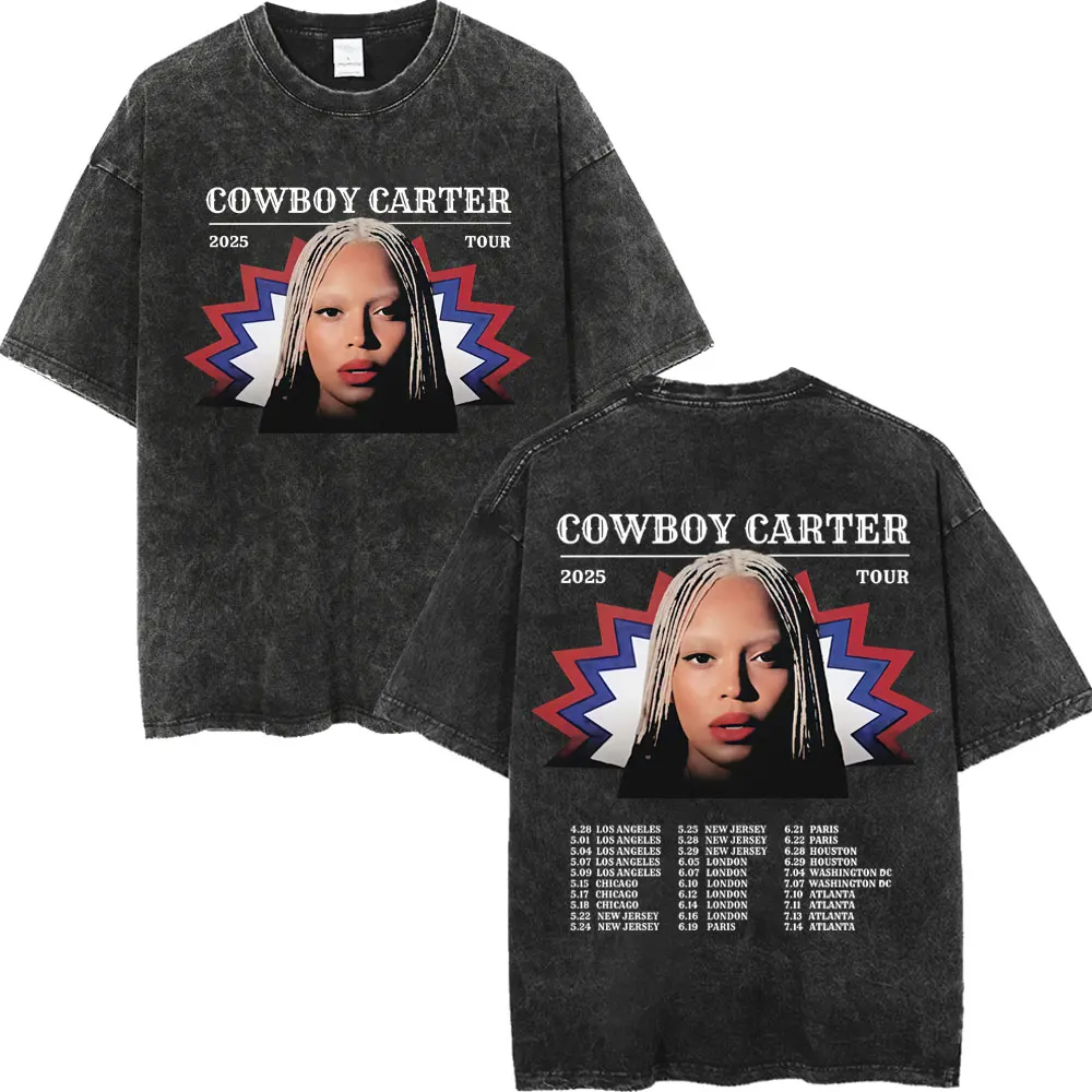 Beyonce Cowboy Carter Tour 2025 футболки с двусторонним принтом для мужчин и женщин, одежда, стираная футболка, модные винтажные футболки в стиле хип-хоп
Beyonce Cowboy Carter Tour 2025 футболки с двусторонним принтом для мужчин и женщин, одежда, стираная футболка, модные винтажные футболки в стиле хип-хоп