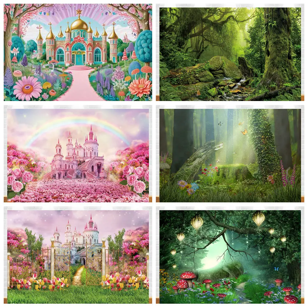 Fairy Tale Forest Backdrop Wonderland Dreamy Mushroom Flower Castle Baby Birthday Photography Background Decor Photo Studio Prop
Fairy Tale Forest Backdrop Wonderland Dreamy Mushroom Flower Castle Baby Birthday Photography Background Decor Photo Studio Prop