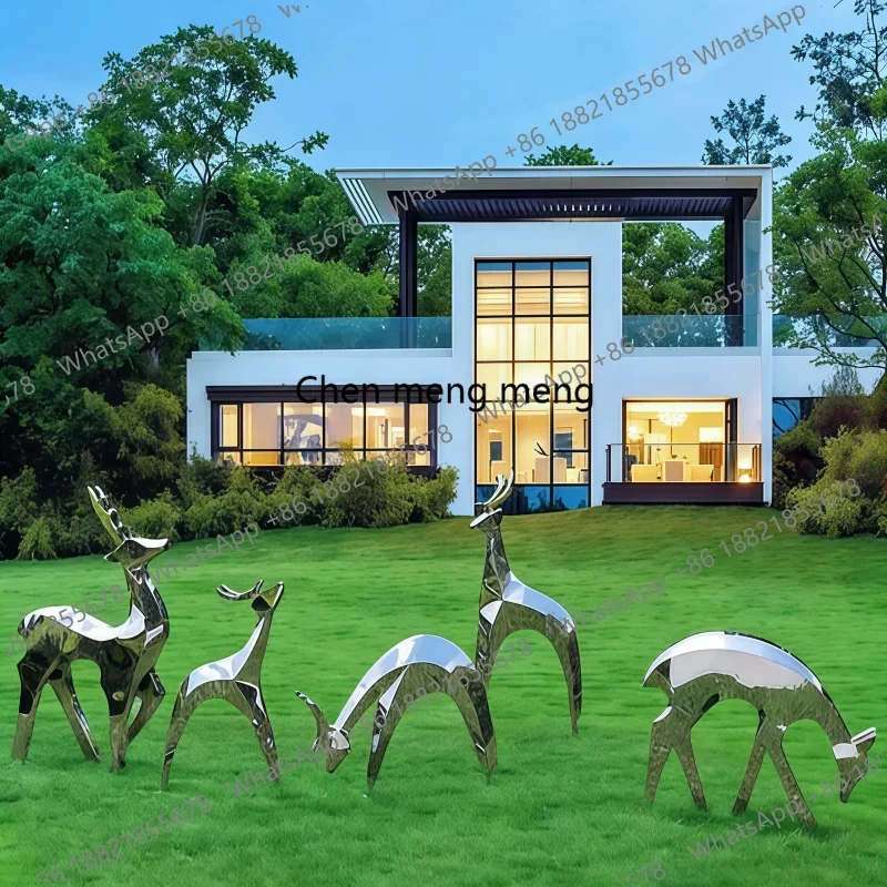 E182 Stainless steel geometric mirror deer sculpture Sales office garden lawn decoration villa courtyard large floor ornaments
E182 Stainless steel geometric mirror deer sculpture Sales office garden lawn decoration villa courtyard large floor ornaments