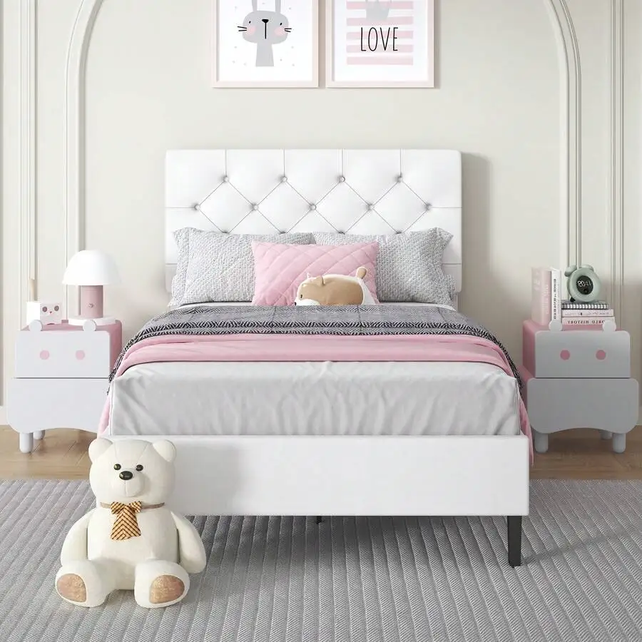 Upholstered Platform Bed Frame Queen Size PU Leather Button Tufted Headboard No Box Spring Needed Easy Assembly
Upholstered Platform Bed Frame Queen Size PU Leather Button Tufted Headboard No Box Spring Needed Easy Assembly
