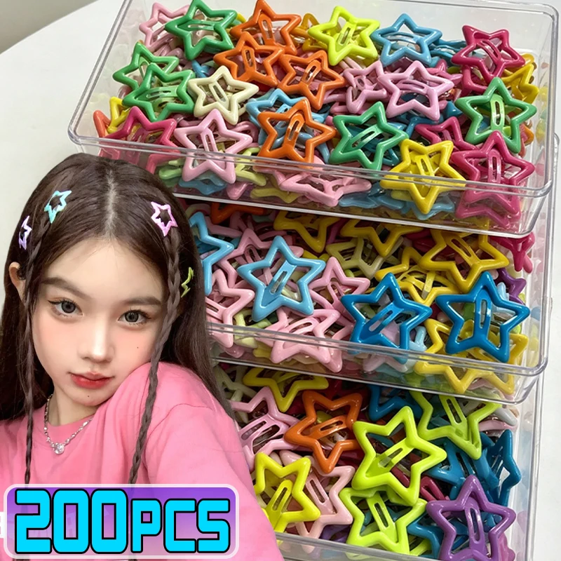 200pcs Girls Colorful Star BB Hairclips Y2K Cute Star Barrettes for Women Metal Snap Hairpins Headdress Hair Jewelry Accessories
200pcs Girls Colorful Star BB Hairclips Y2K Cute Star Barrettes for Women Metal Snap Hairpins Headdress Hair Jewelry Accessories