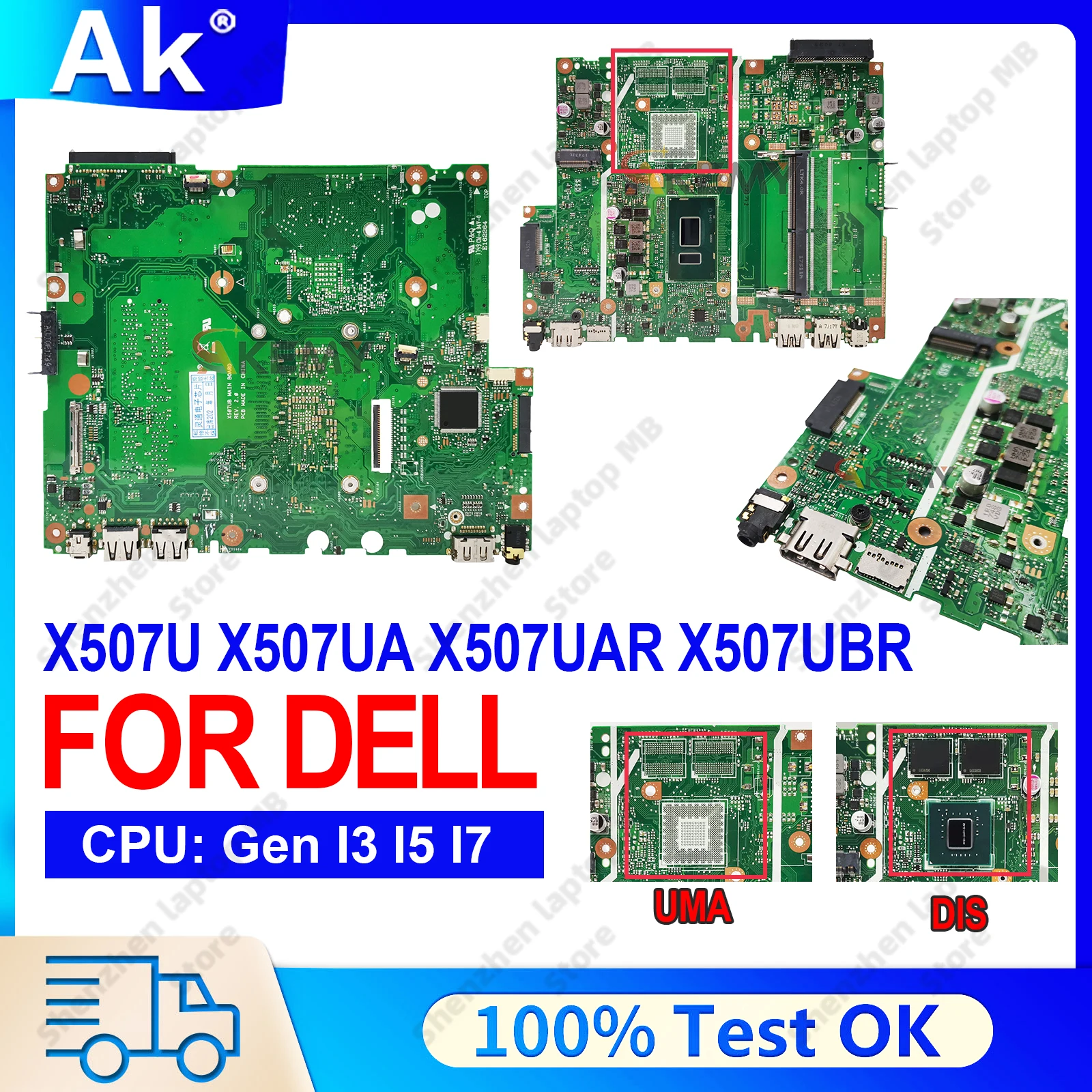 X507UA Laptop Motherboard For ASUS X507UA X507UFR X507UB X507UAR X507UBR F507U A507U X507UX507UF Y5000U Mainboard I3 I5 I7 CPU
X507UA Laptop Motherboard For ASUS X507UA X507UFR X507UB X507UAR X507UBR F507U A507U X507UX507UF Y5000U Mainboard I3 I5 I7 CPU