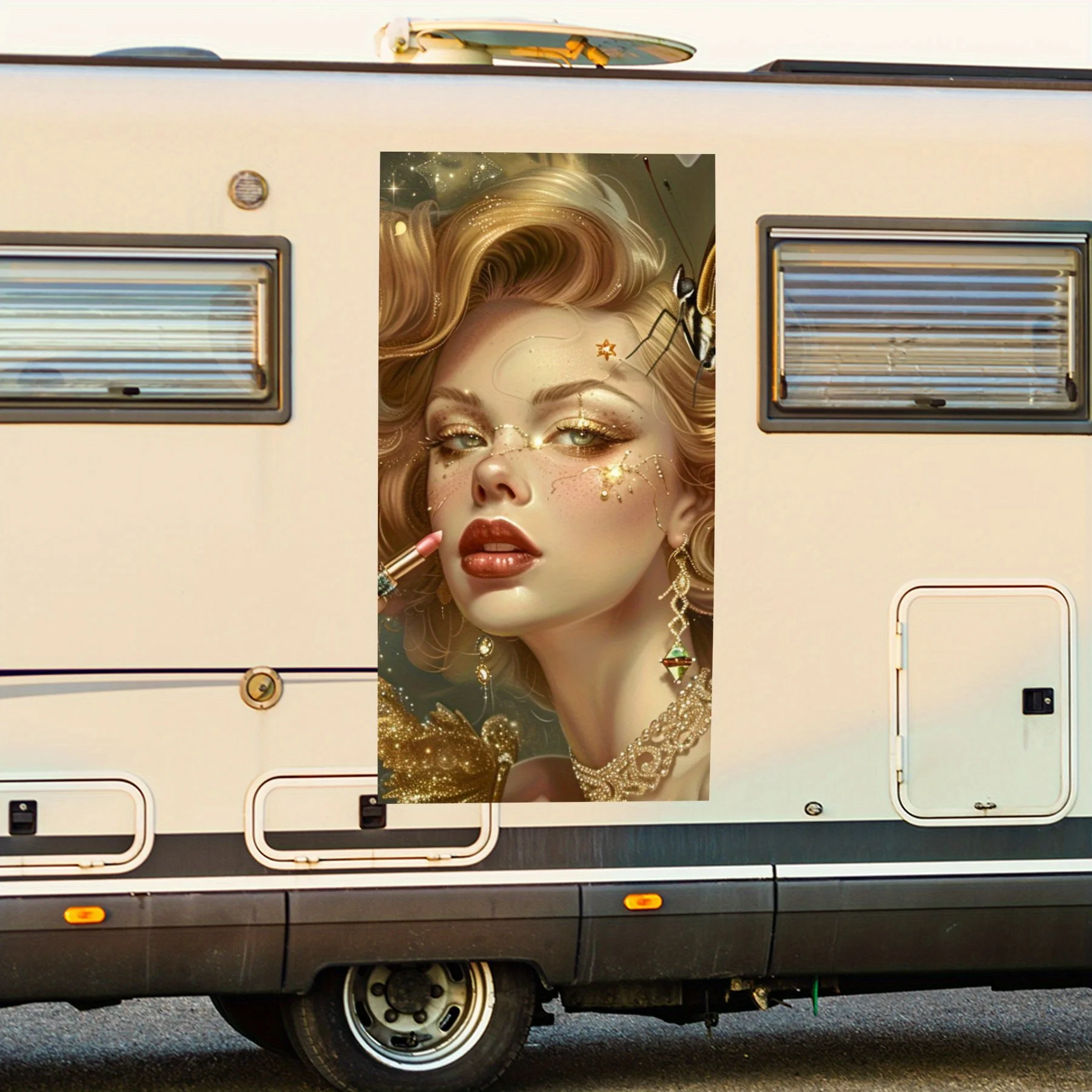 Vintage Glamour Woman Makeup ArtCar Sticker,Vinyl decal on the side of the motor home, waterproof self-adhesive vinyl sticker on
Vintage Glamour Woman Makeup ArtCar Sticker,Vinyl decal on the side of the motor home, waterproof self-adhesive vinyl sticker on