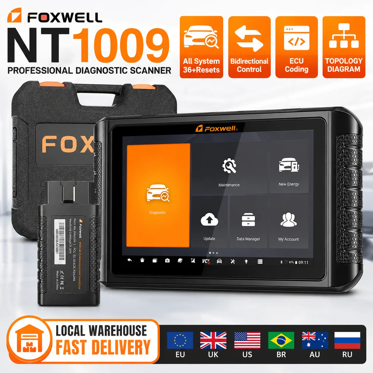 Topology Map ECU Coding Bidirectional OBD2 Scanner FOXWELL NT1009 Full System Diagnostic Tool CAN FD DOIP 36+ Resets Code Reader
Topology Map ECU Coding Bidirectional OBD2 Scanner FOXWELL NT1009 Full System Diagnostic Tool CAN FD DOIP 36+ Resets Code Reader