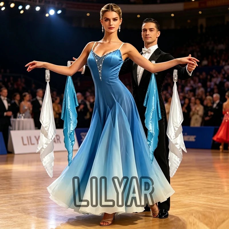 Customize Adult Ballroom Dance Dress Standard Skirt Competition Dress Costumes Performing Dress Children Blue Sparkly Rhinestone
Customize Adult Ballroom Dance Dress Standard Skirt Competition Dress Costumes Performing Dress Children Blue Sparkly Rhinestone