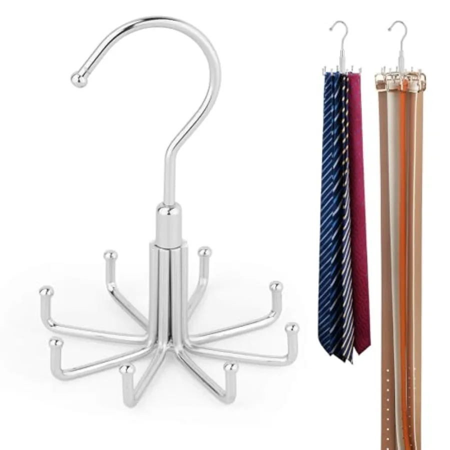 Tie Hanger for Closet, Rotatable Tie Organizer for Men with 8 Hooks, Heavy Duty Space Saving Tie Rack for Ties and Belts
Tie Hanger for Closet, Rotatable Tie Organizer for Men with 8 Hooks, Heavy Duty Space Saving Tie Rack for Ties and Belts