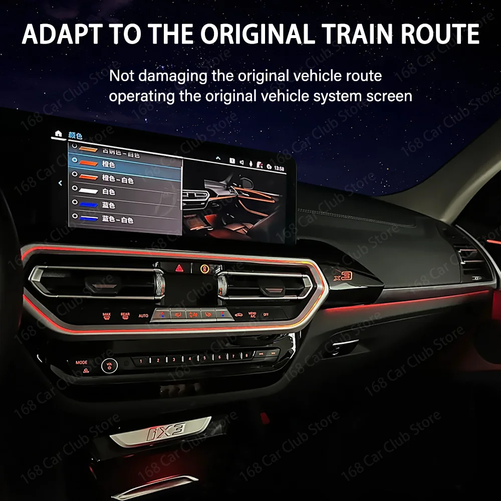 For BMW X3 X4 G01 G02 IX3 X3M X4M Auto Center Vents Decorative Lamp 11 Colour Car LED Console Air Outlet Ambient Lights
For BMW X3 X4 G01 G02 IX3 X3M X4M Auto Center Vents Decorative Lamp 11 Colour Car LED Console Air Outlet Ambient Lights