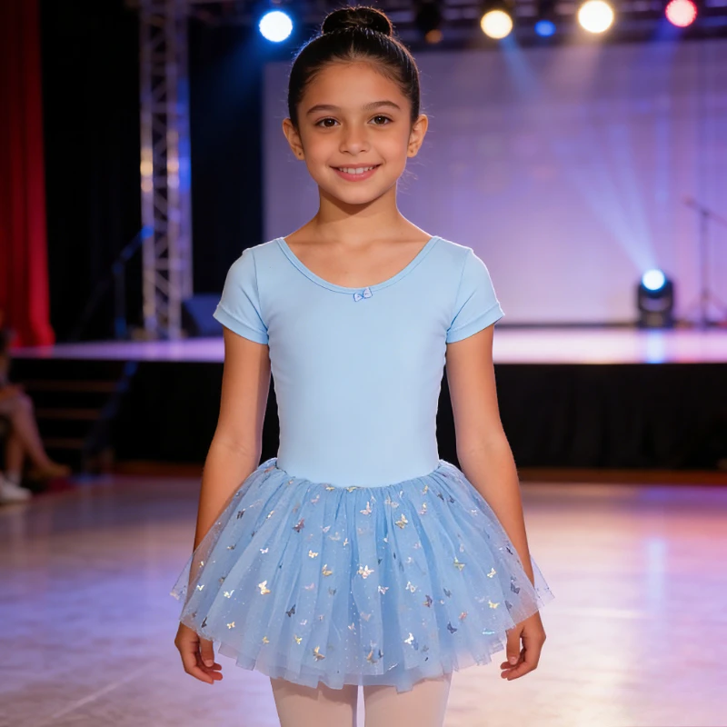 Girls Ballet Leotard Dress Sparkle Butterfly Tutu Skirt Tulle Fabric Dance Recital Kids Size One-Piece Performance Costume
Girls Ballet Leotard Dress Sparkle Butterfly Tutu Skirt Tulle Fabric Dance Recital Kids Size One-Piece Performance Costume