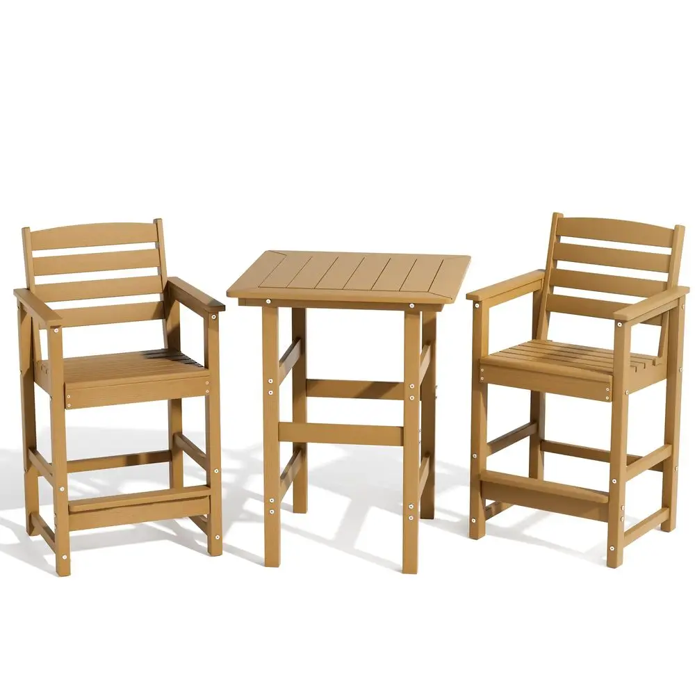 Piece Patio Bar Set, All Weather HDPE Bar Height Chairs Set of 2 with Table, Outdoor Bar Chairs Set for Balcony, Poolside, Back
Piece Patio Bar Set, All Weather HDPE Bar Height Chairs Set of 2 with Table, Outdoor Bar Chairs Set for Balcony, Poolside, Back