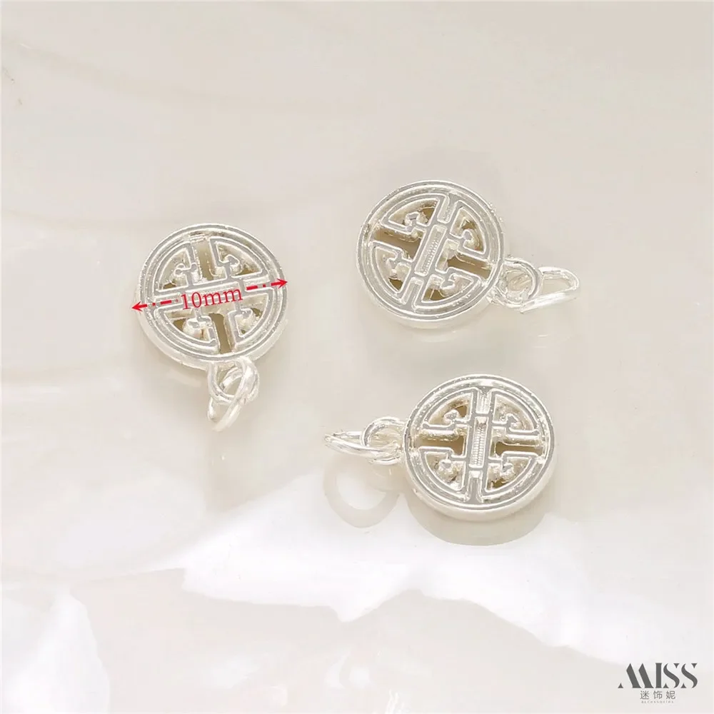 Thick Silver Plated Hollow Happy Character Round Window Grilles Pendant Fuller Ankang Tag DIY Bracelet Jewelry Accessories
Thick Silver Plated Hollow Happy Character Round Window Grilles Pendant Fuller Ankang Tag DIY Bracelet Jewelry Accessories